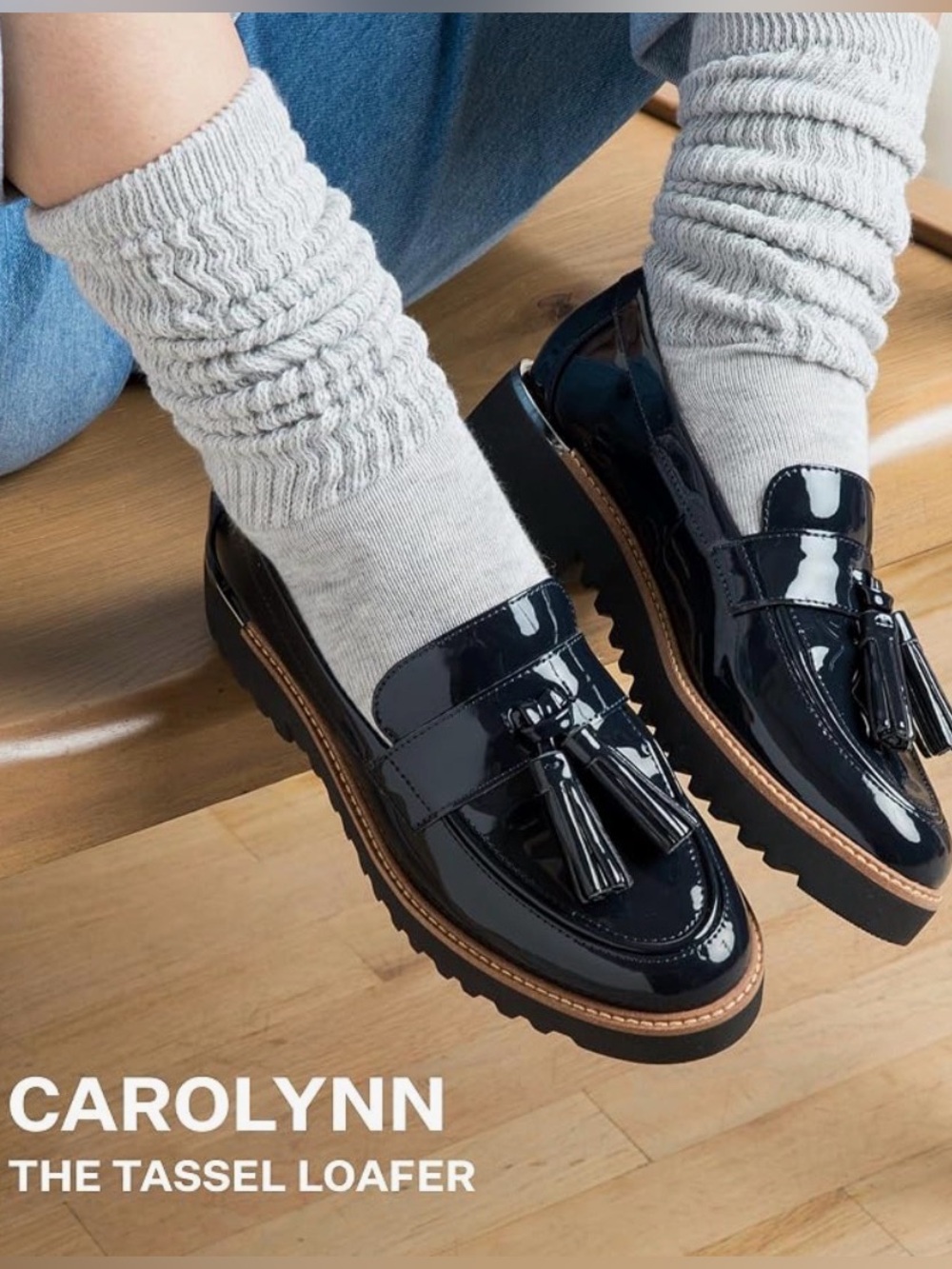 Franco Sarto Carolynn Women 10 M Black Tassel Loafers Lug Sole Slip-on Shoes